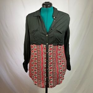 Free People Floral Button Down Blouse - M